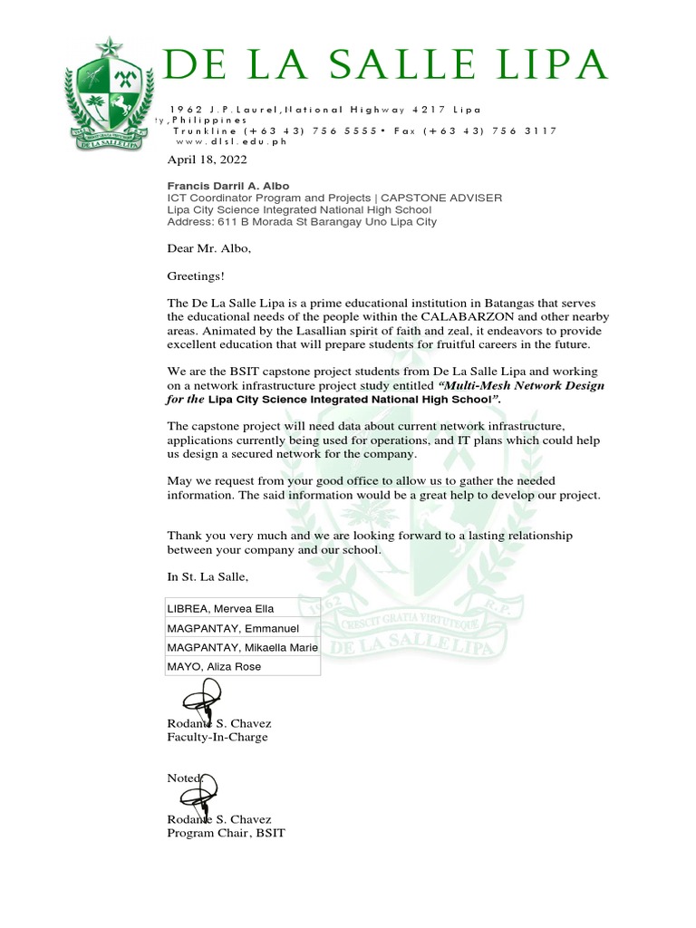 Capstone Project Endorsement Letter Signed PDF
