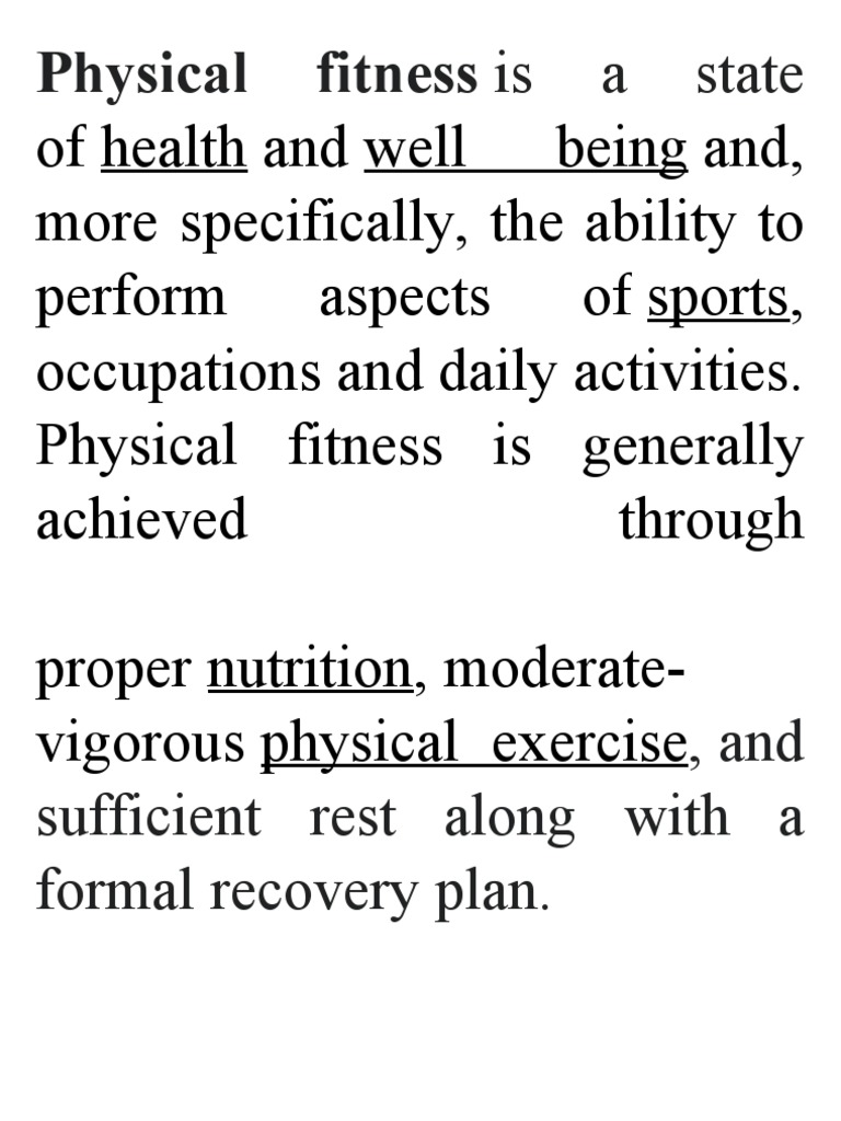 The Components of Physical Fitness Cardiovascular Endurance