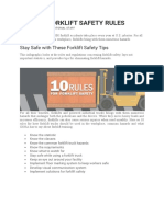 The Ten Forklift Safety Rules