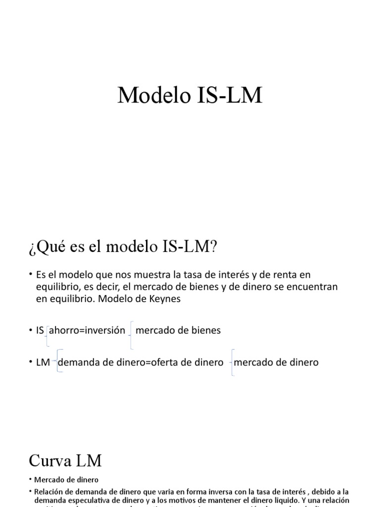 Modelo IS-LM: Equilibrio Económico | PDF | Economias | Ciencias económicas