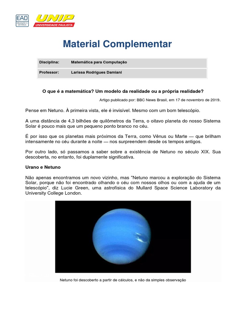 Material Complementar, PDF, Matemática