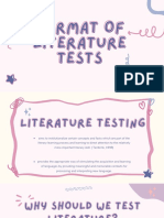Formats of Literature Tests