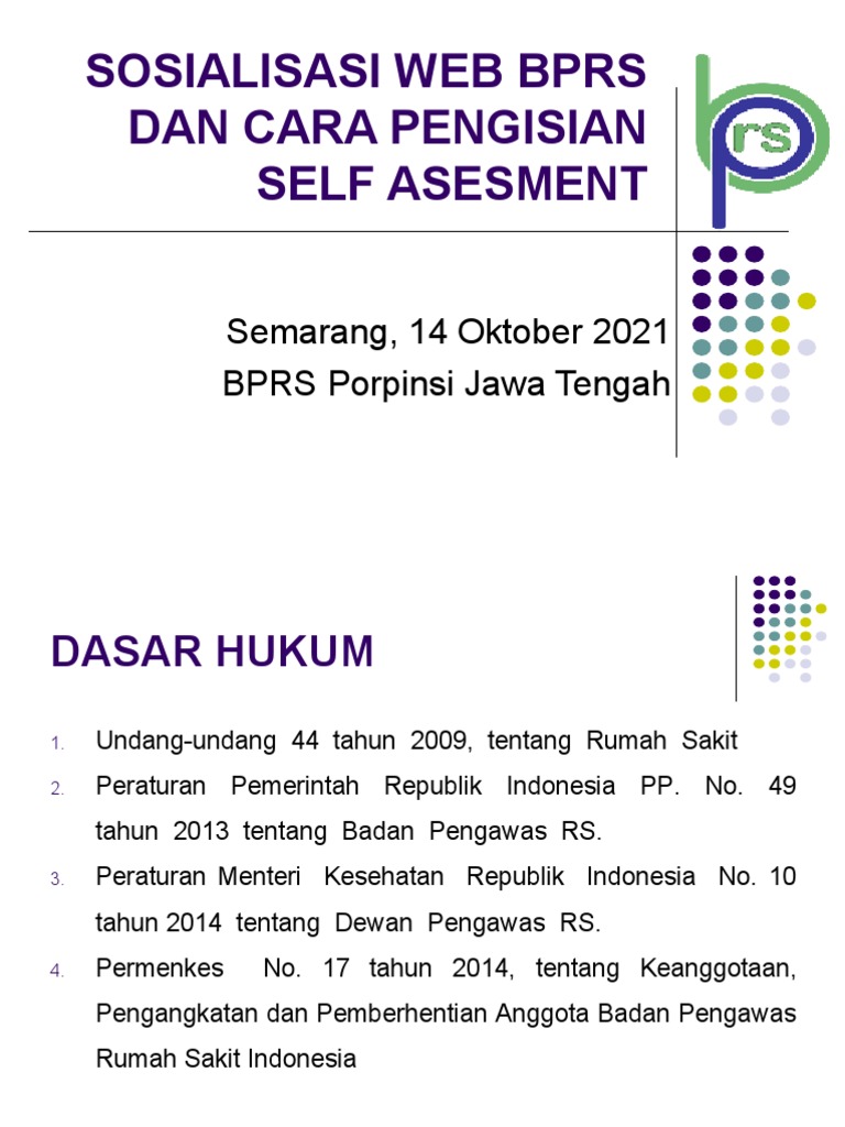 Web Dan Self Asesmen BPRS | PDF