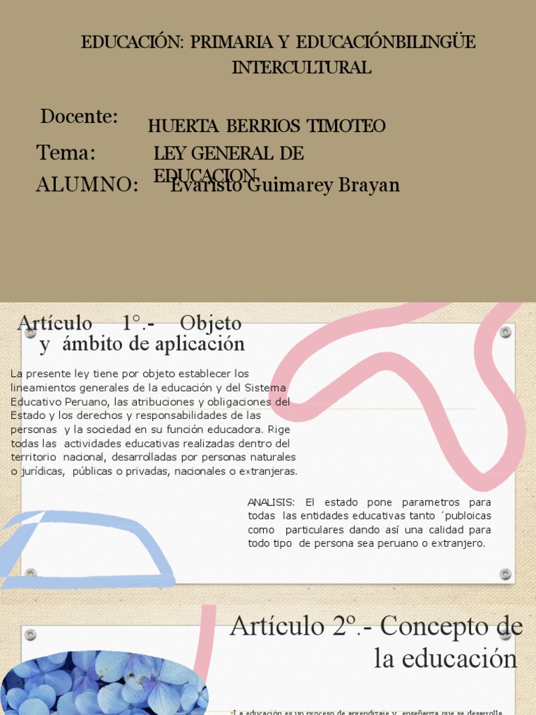 Ley General de Educación | PDF | Evaluación | Método de enseñanza