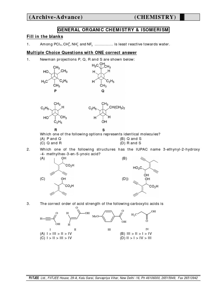 General Organc Chemistry & Isomerism | PDF | Conformational Isomerism ...