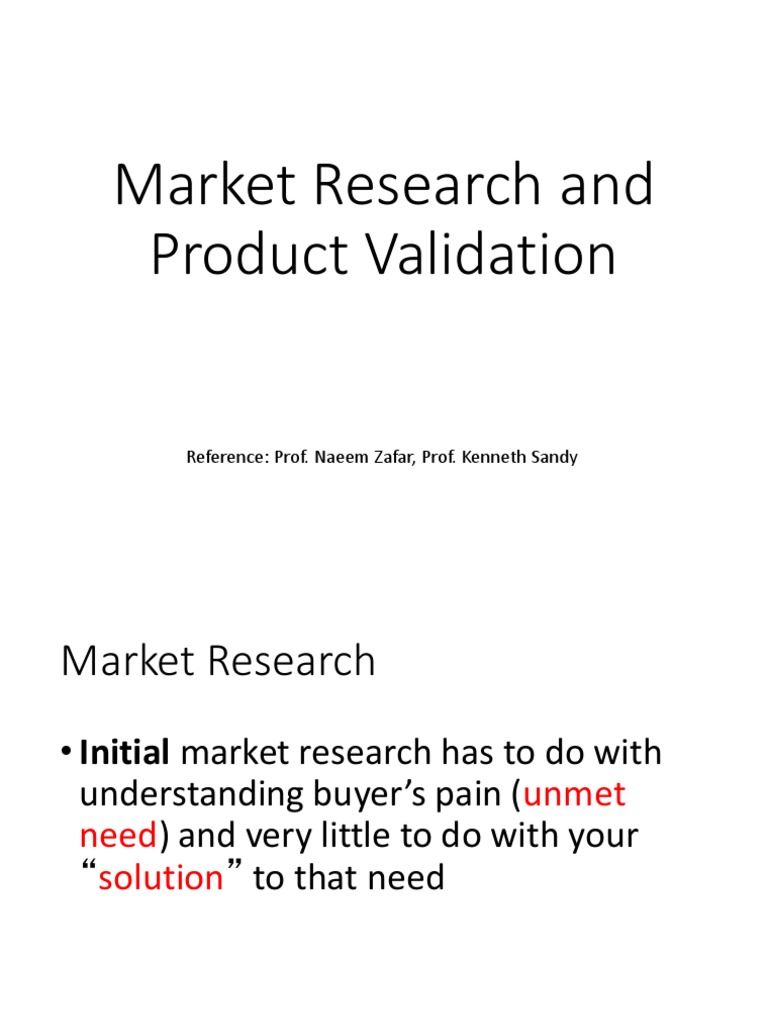 Market Research and Product Validation Guide | PDF | Interview | Usability