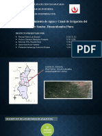 Proyecto de Abastecimiento de Agua y Canal de Irrigación Del Distrito de Sondor, Huancabamba Piura