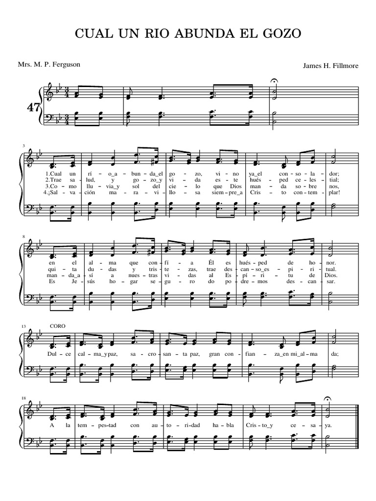 047 - Cual Un Río Abunda El Gozo (Letra) | PDF
