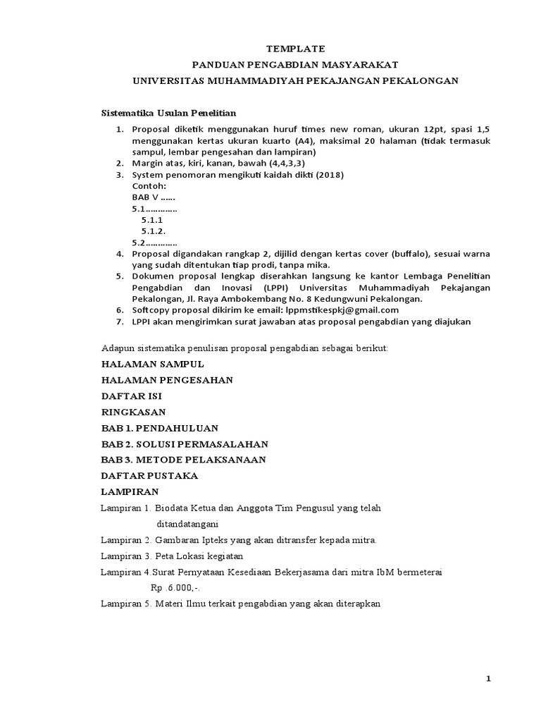 Panduan Penulisan Proposal Pengabdian | PDF | Seni | Komputer