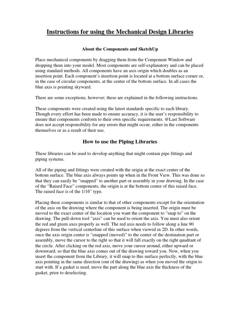 Mechanical Library Instructions | PDF