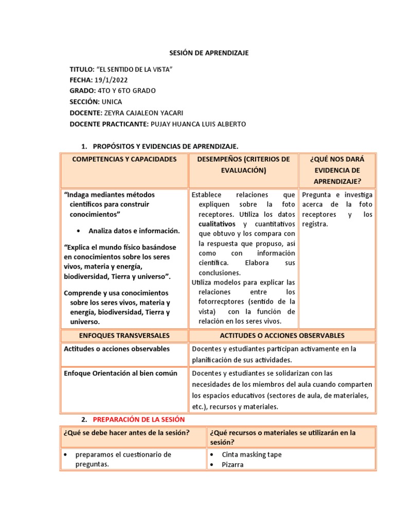 Aprendizaje del Sentido de la Vista | PDF | Percepción | Evaluación