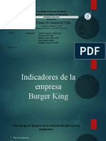 Indicadores de La Empresa Burger Kin