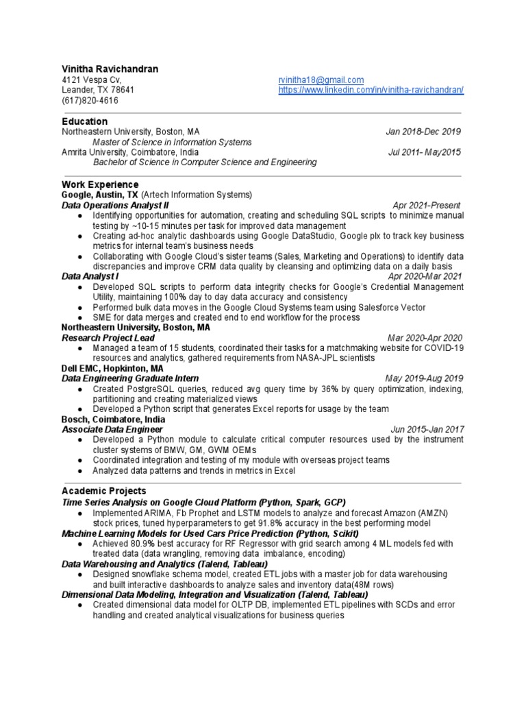 Data Analyst & Engineer Profile | PDF | Data Warehouse | Cloud Computing