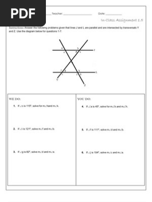 1 5 Solving For Alternate Interior Exterior Angles