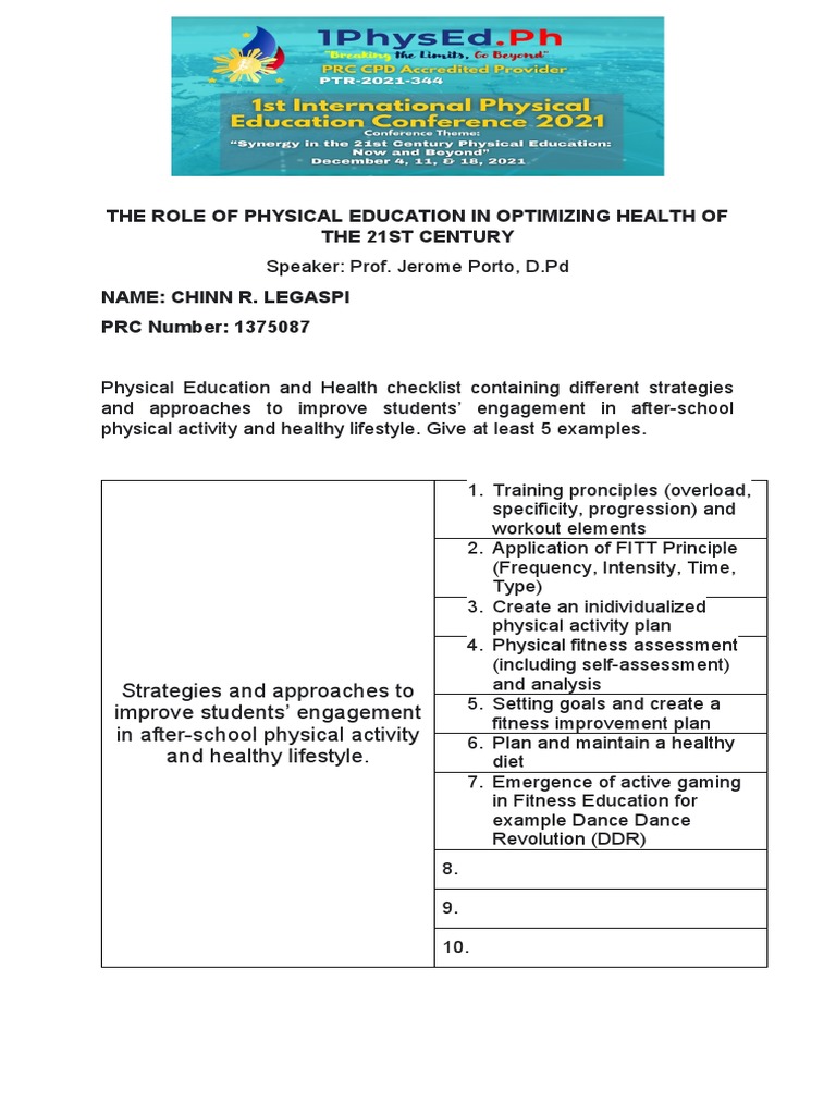 Enhancing Student Health Through PE | PDF