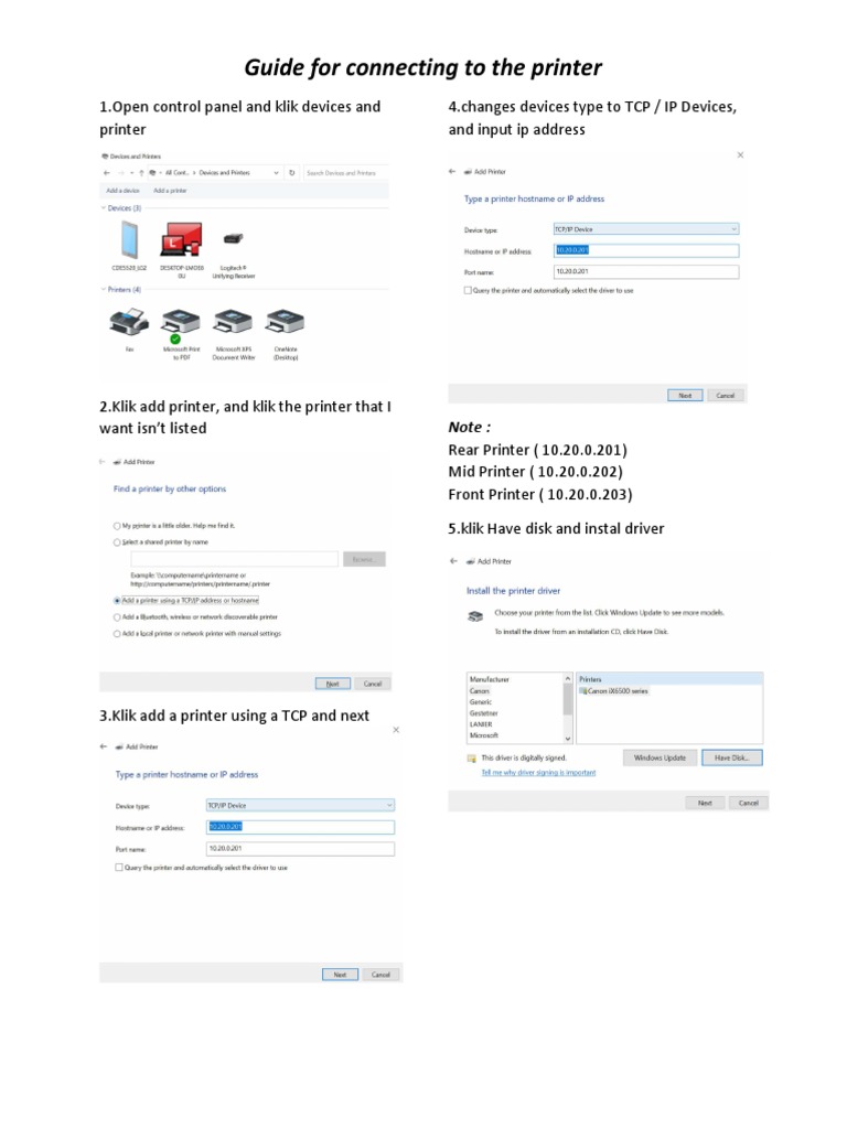 Guide Connect To The Printer | PDF