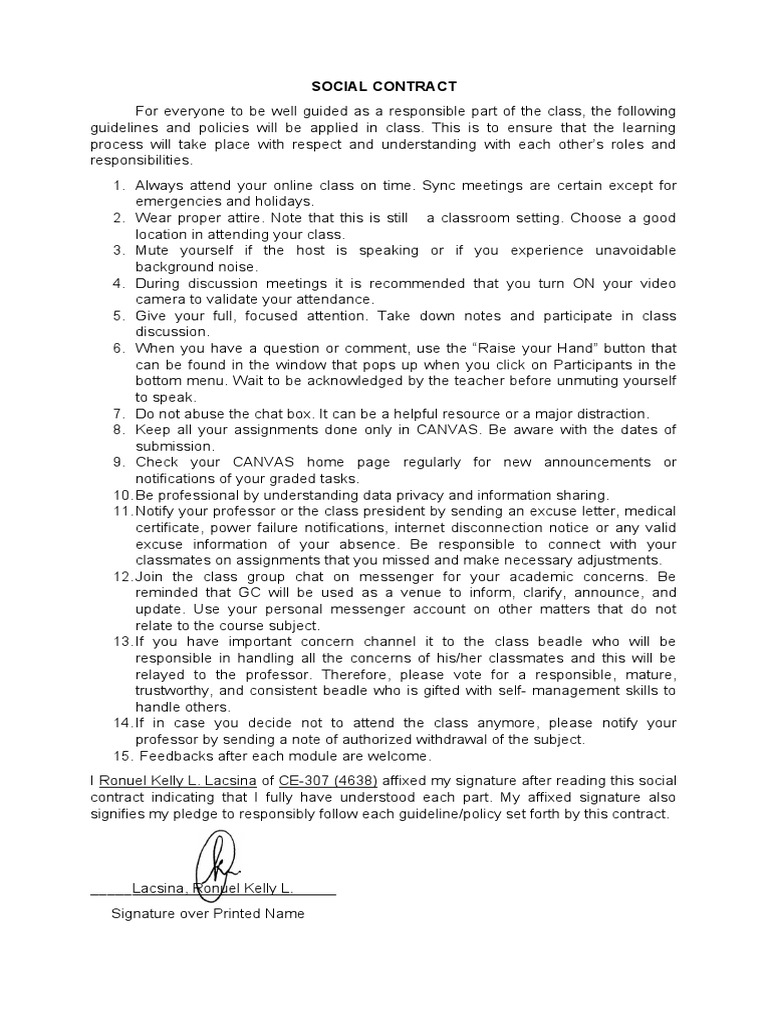 Social Contract PDF Communication