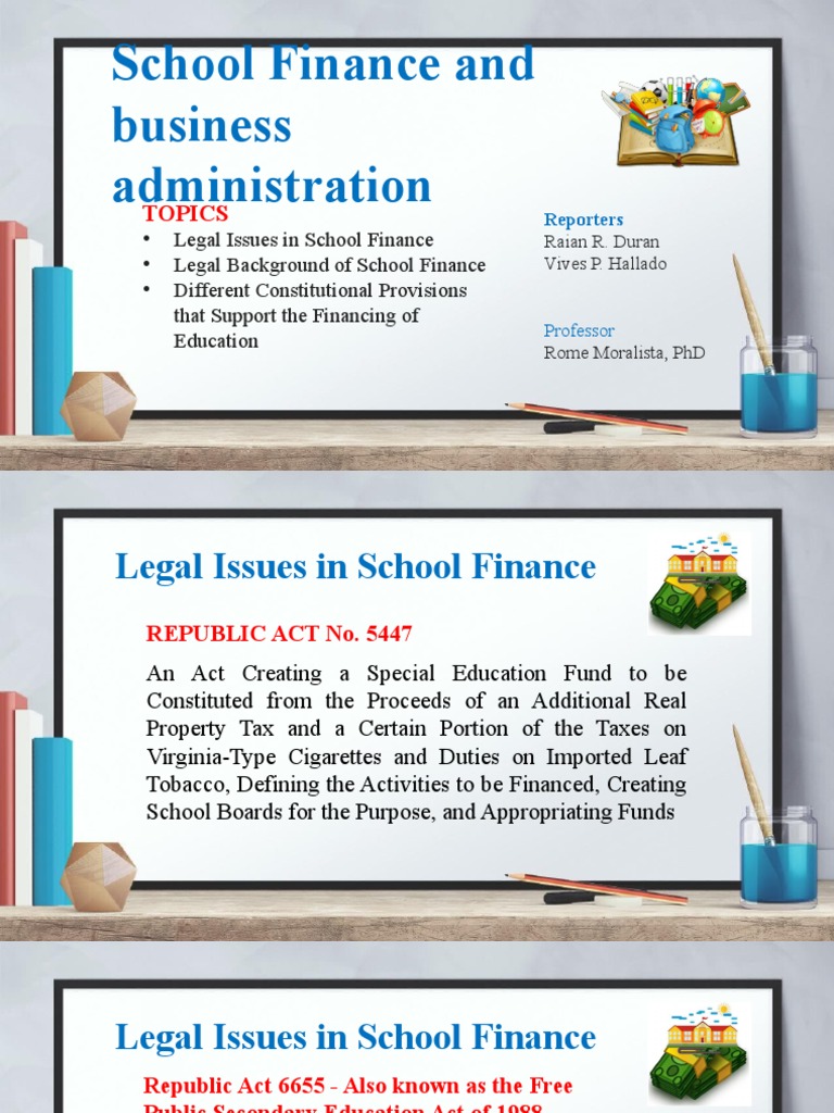 Legal Framework of School Finance | PDF | Schools | Tuition Payments