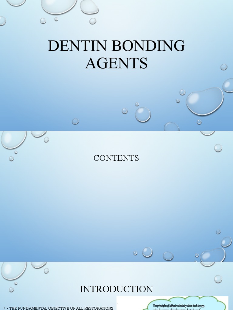 Dentin Bonding Agents My Seminar PDF Tooth Enamel Dentin