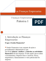 Aula 1 - Introducao As Finanças Empresariais