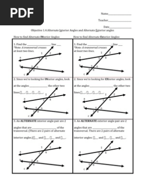 1 4 Identifying Alternate Interior And Exterior Angles