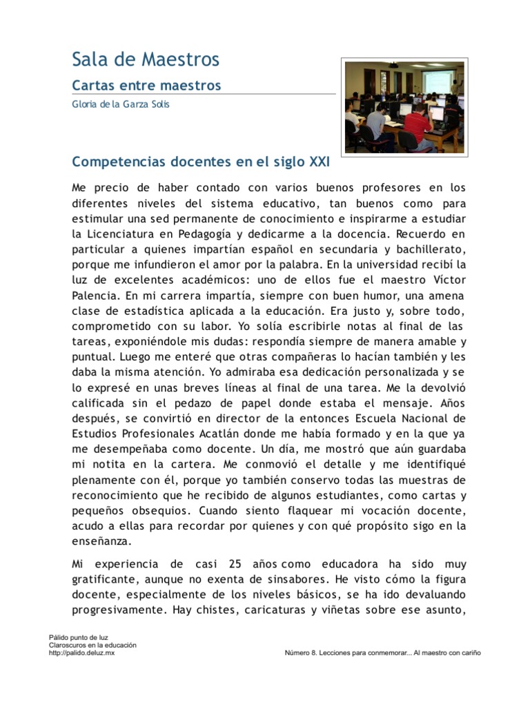 Competencias Docentes en el Siglo XXI | PDF | Maestros | Conceptos ...
