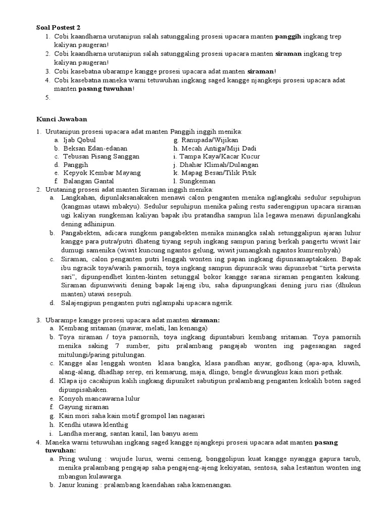 Soal Pos Test 2 Pdf