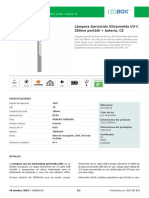 Lámpara Germicida Ultravioleta UV-C 280nm portátil + batería, CE