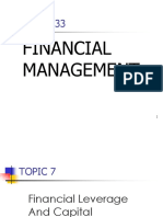 Topic 7. Financial Leverage and Capital Structure Policy