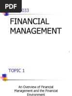 Topic 1 Introduction To Financial Environment and Financial Management