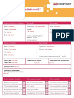 Site Visit Arrangements Sheet