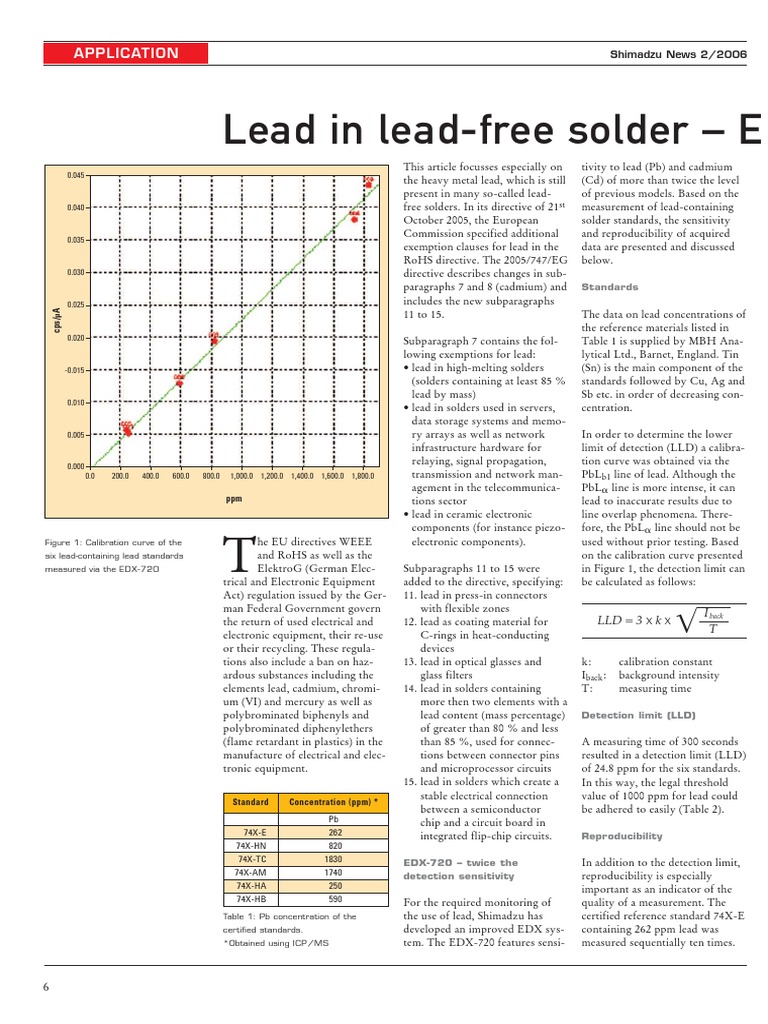 EDX Series EDX-720-Measuring lead_solder_Application note | PDF ...