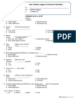 Soal Bahasa Inggris Kelas 1 Part 1