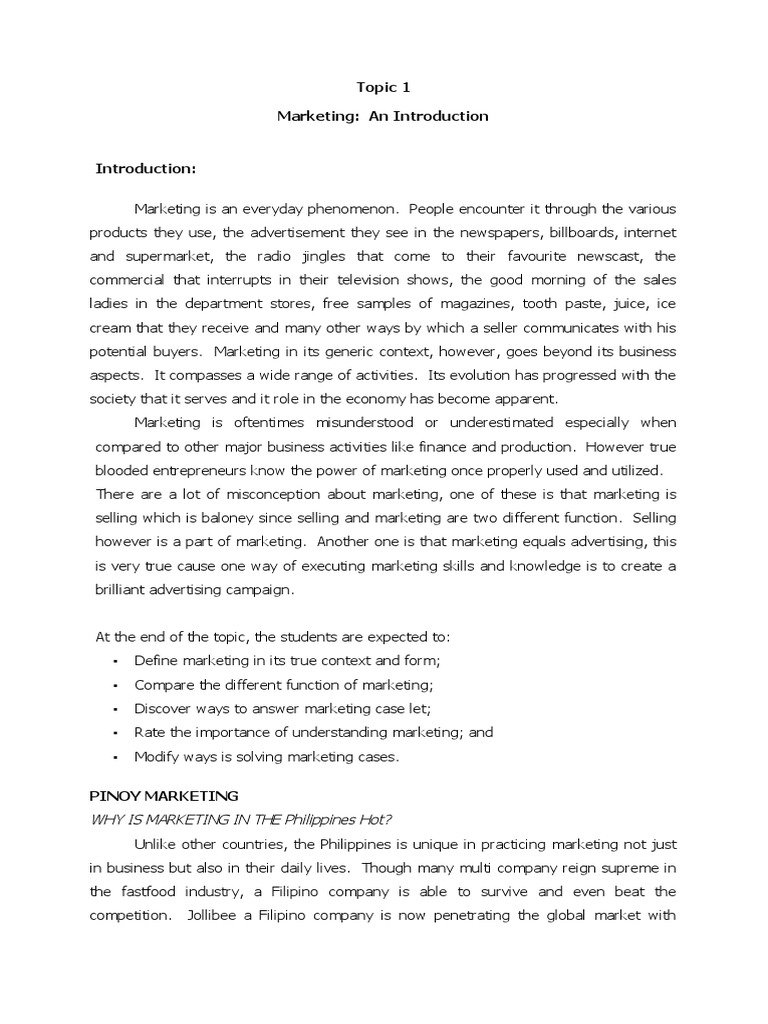 Chapter 1 Pdf Marketing Sales