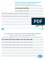 T L 54046 The Journey To Continuous Cursive ks1 Handwriting Pangrams Assessment Activity Sheets English - Ver - 1