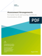 Assessment Arrangements: For Junior Cycle and Leaving Certificate Examinations 2022