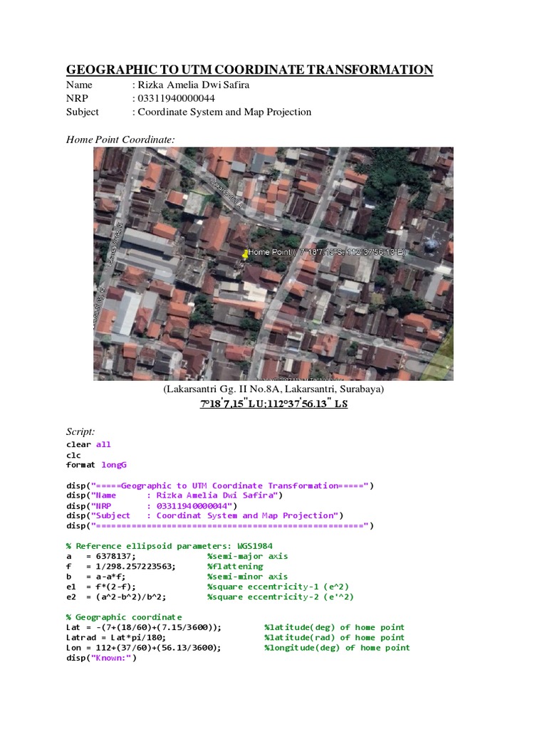 Geographic to UTM Coordinate Conversion | PDF | Latitude | Metrology