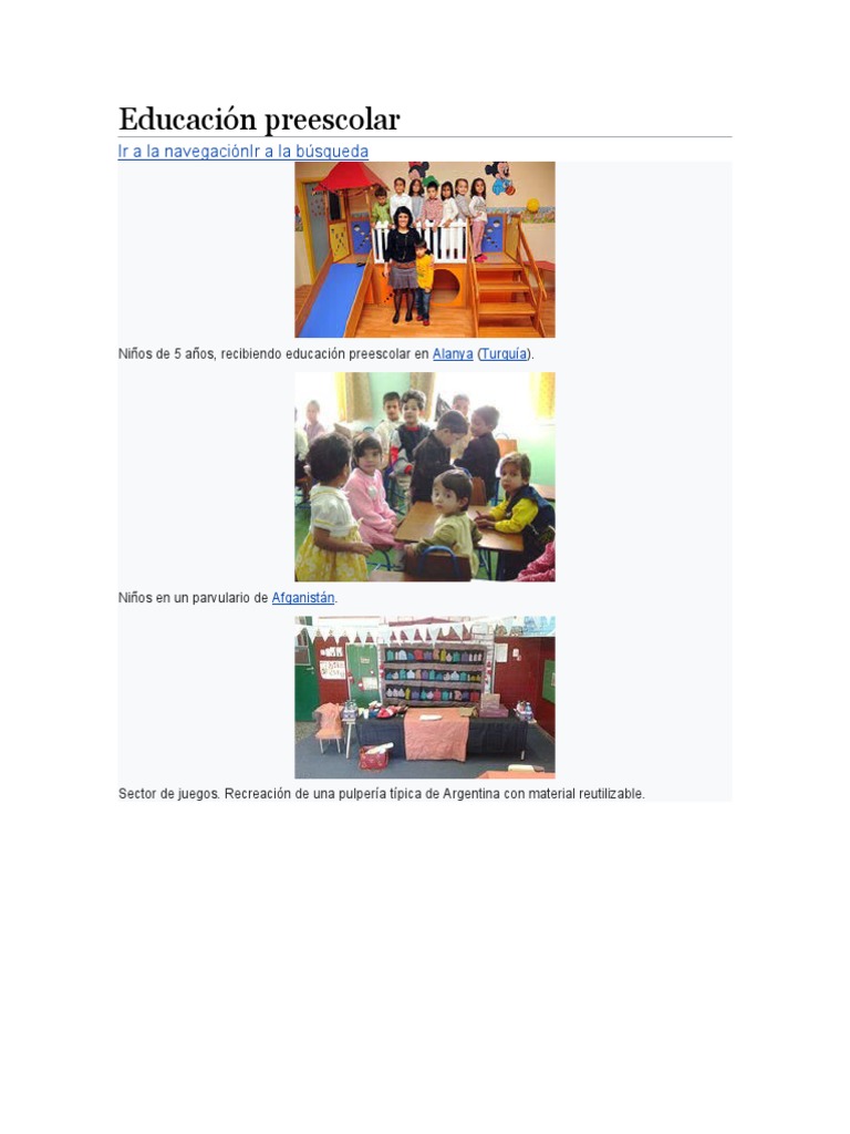 Educación Preescolar | PDF | Educación de la primera infancia ...