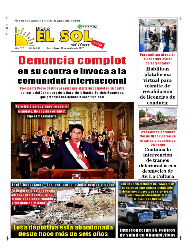 Jueves 20 De Octubre 2022 Pdf Perú Democracia