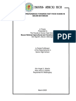 Consumer Preferences Towards Fastfood Chain in Bauan, Batangas