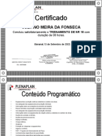 Certificado NR 18 treinamento