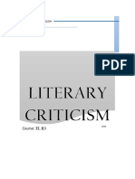 EL 118 Literary Criticism Module FINAL TERM 2020
