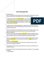 Working Sheet-Your Discharge Plan