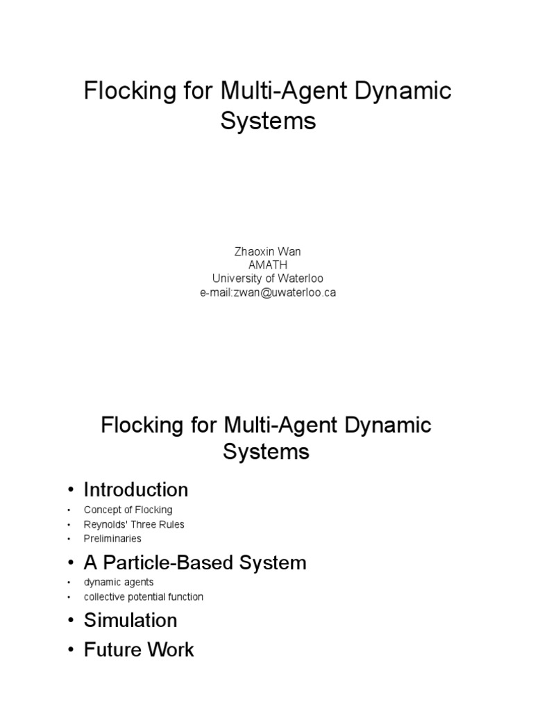 Flocking Dynamics in Multi-Agent Systems | PDF