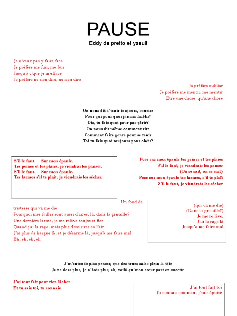 Pause : Eddy de Pretto et Yseult | PDF