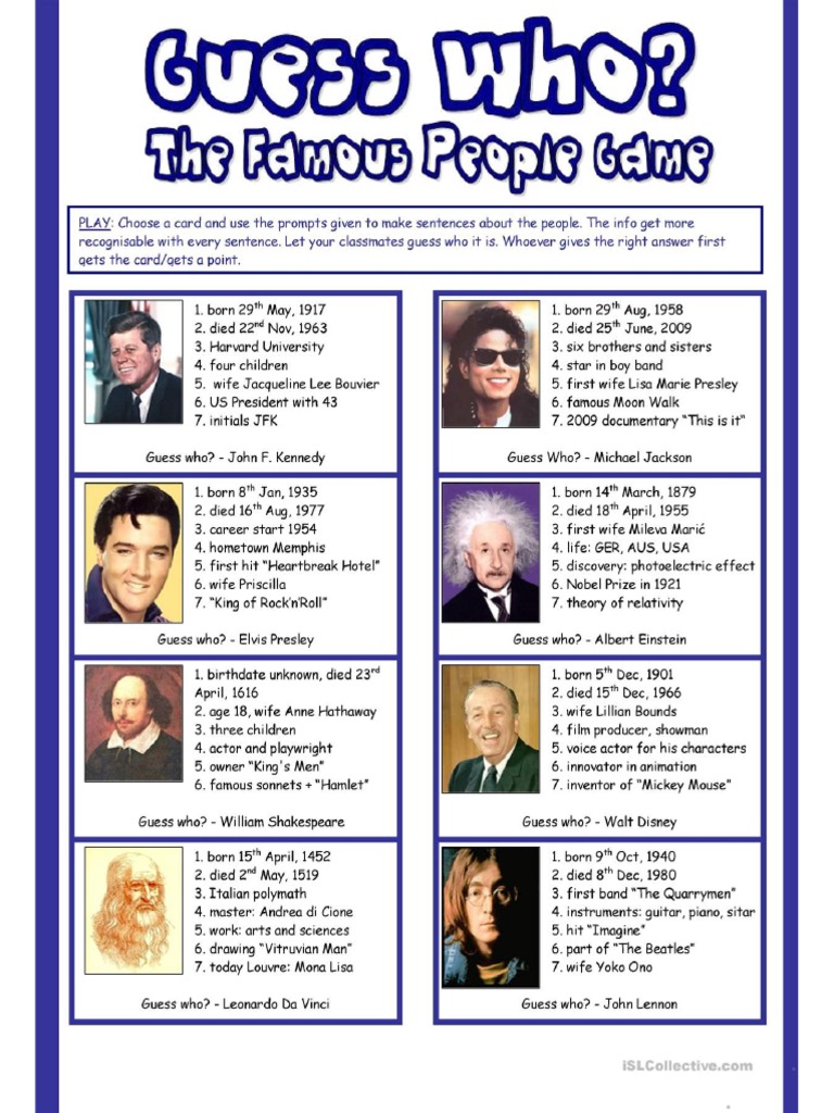 Guess Who Game | PDF