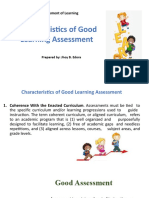 ASSESSMENT - Characteristics of Good Learning Assessment