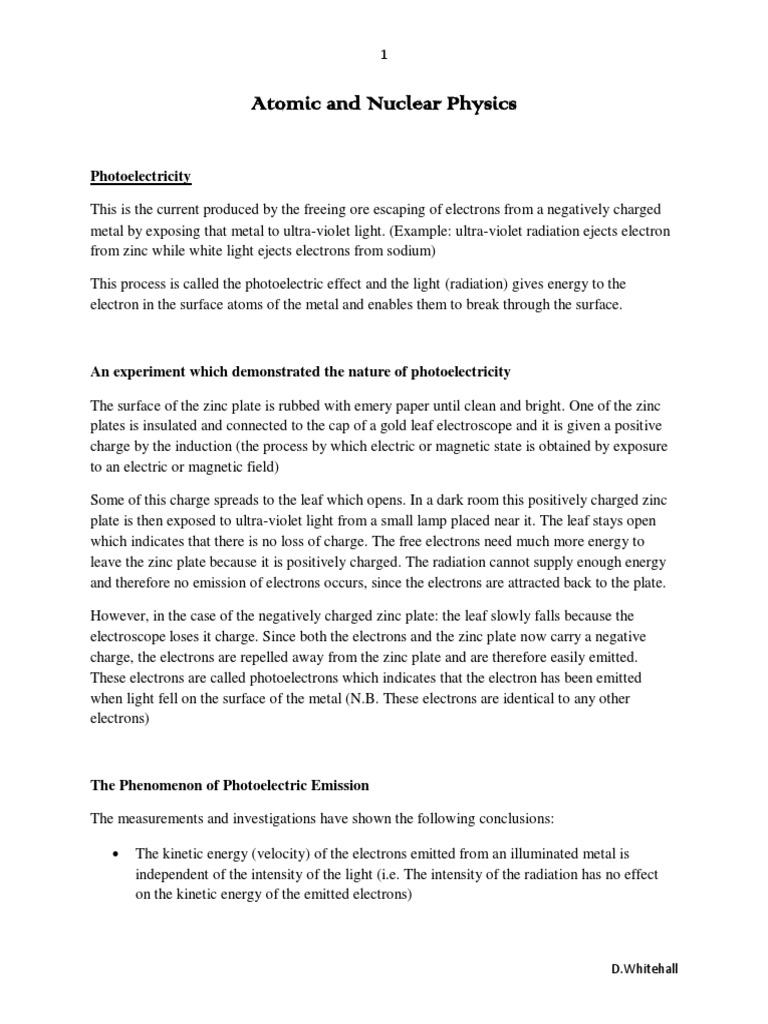 Understanding the Photoelectric Effect | PDF | Atomic Nucleus ...