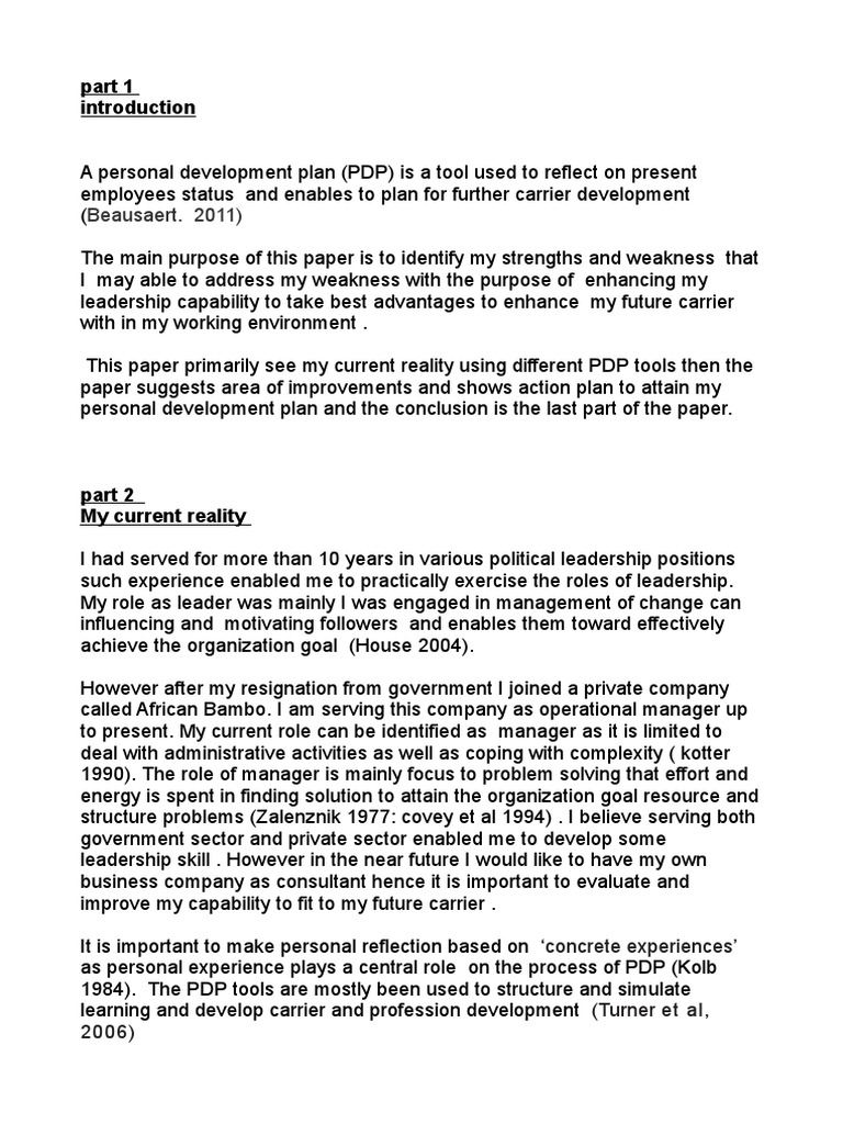 Personal Development Plan Pdf Leadership Emotional Intelligence