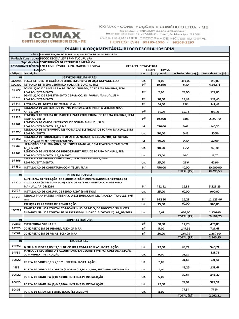 Empresa 1 Maõ de Obra 13 BPM | PDF | Tecnologia de construção ...